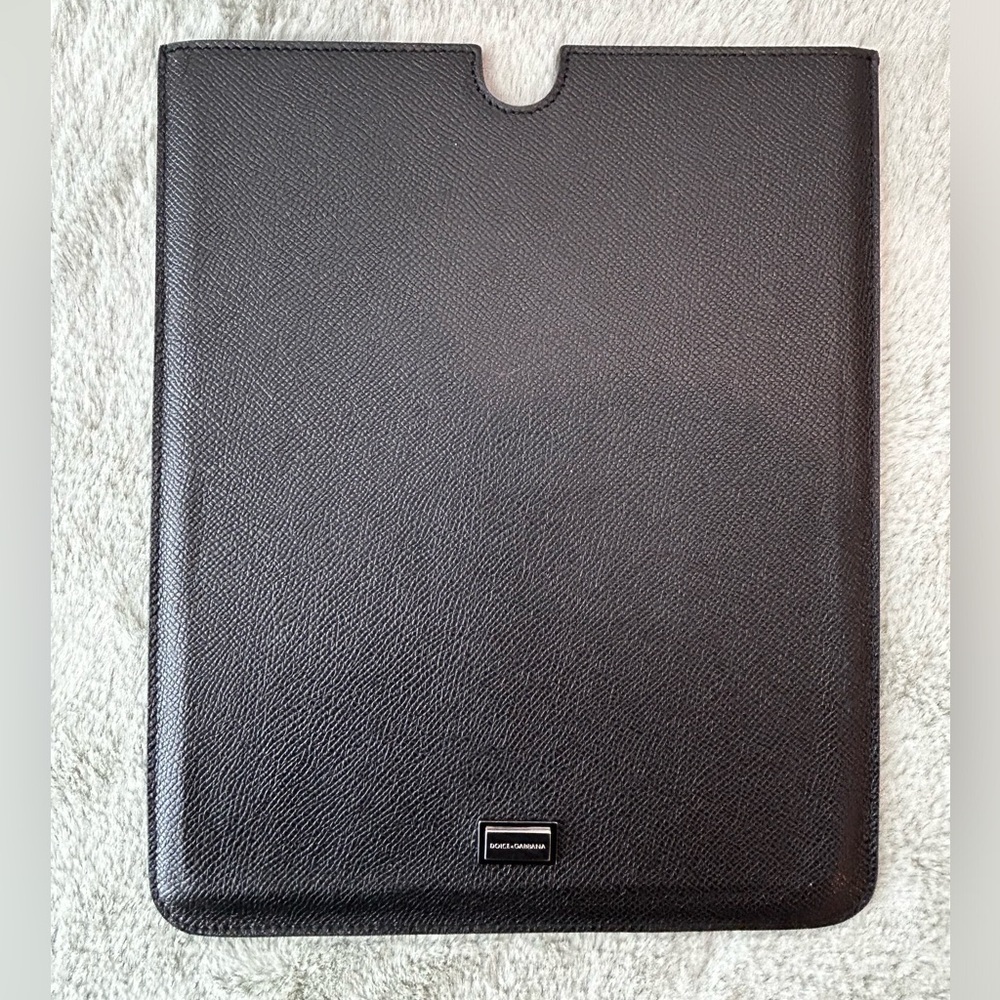 Dolce & Gabbana Black Leather Ipad Case Leather Sleeve Case